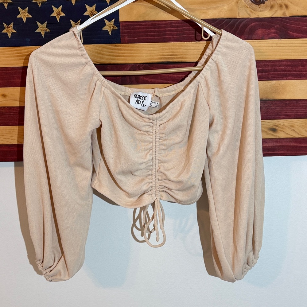 Princess Polly Beige Ruched Blouse